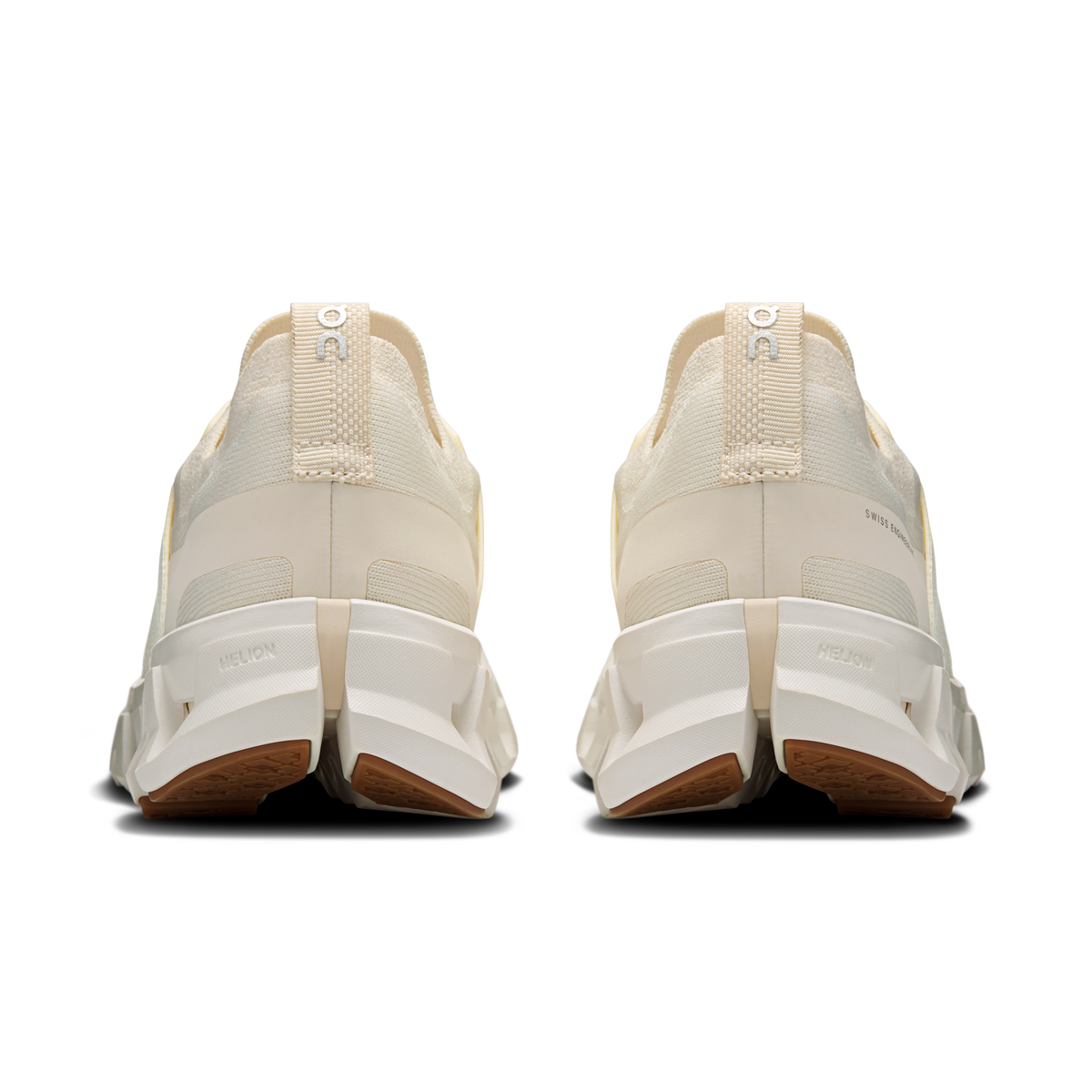 Women's Cloudswift 4 running shoes, back view with ivory knit and heel support