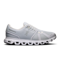 Women's On Cloud 6 running shoes, light gray with white CloudTec lace-up sole