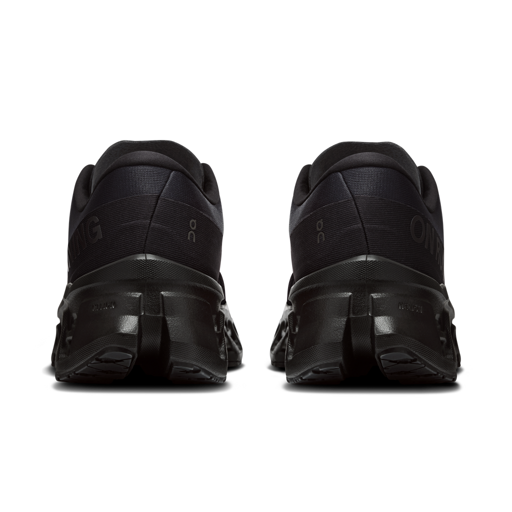 Men's On Cloudmonster 3 running shoes, black heel with support panels