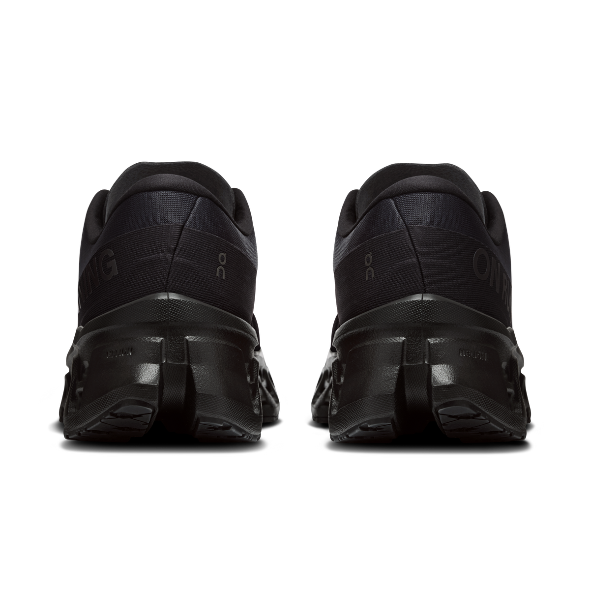 Men's On Cloudmonster 3 running shoes, black heel with support panels