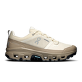 Men’s waterproof low hiking shoes, beige/cream mesh with rugged rubber outsole