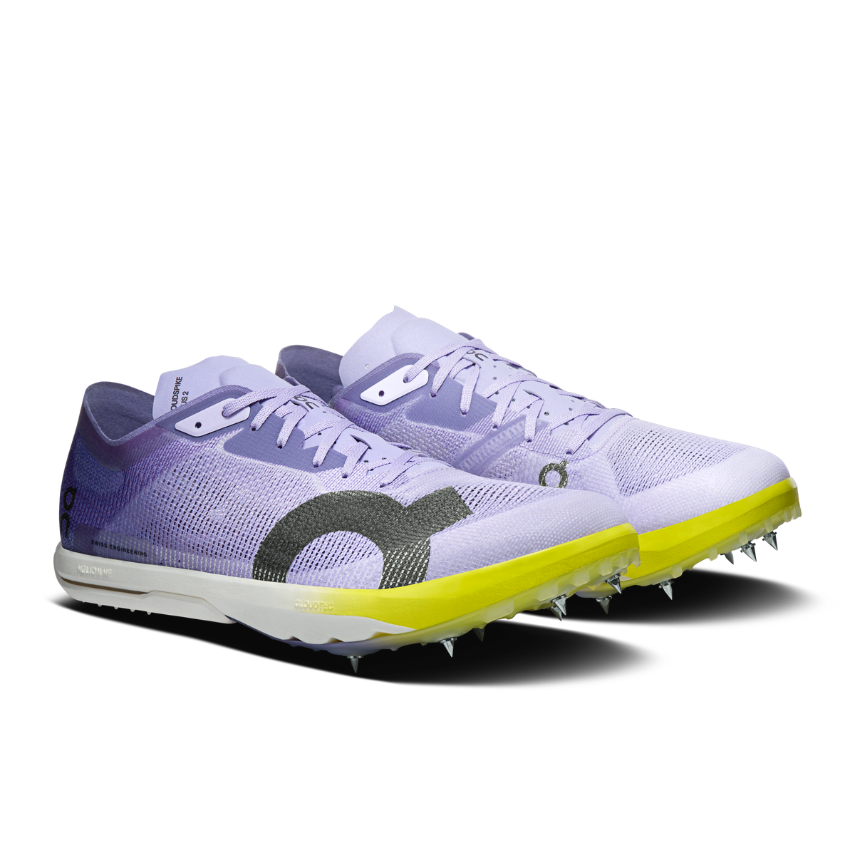 Men's running shoes, purple and light-lilac upper, lime sole, lace-up