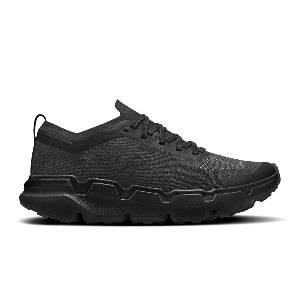 Women's black lace-up running shoes with Cloud-like cushioned sole