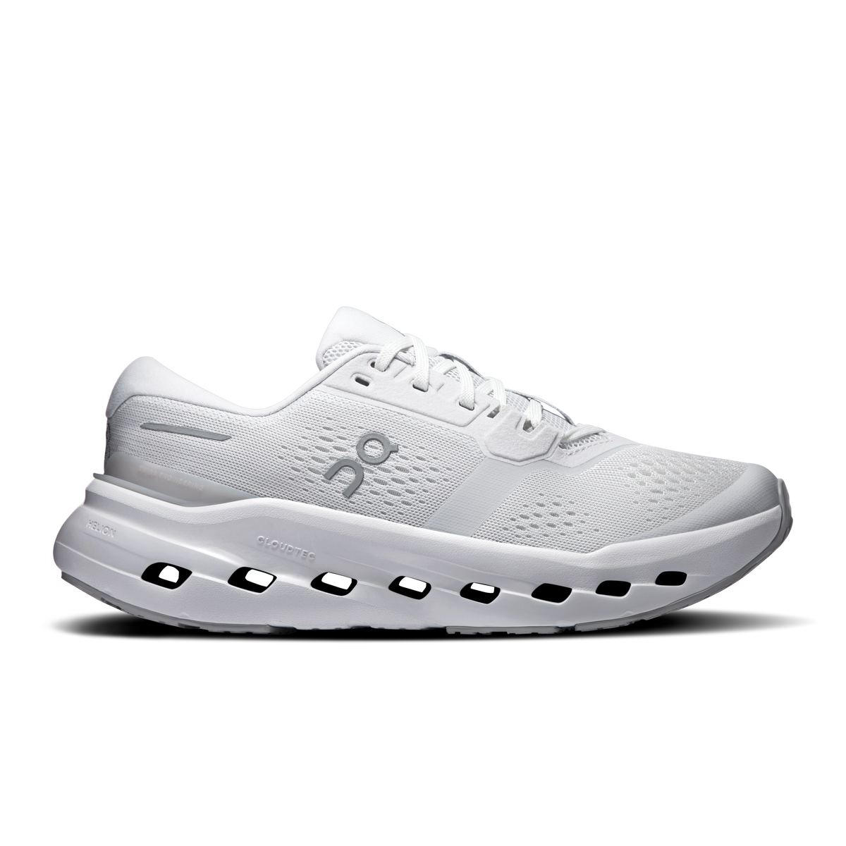 Women's Cloudrunner 3 running shoes, white and light gray mesh upper with lace-up