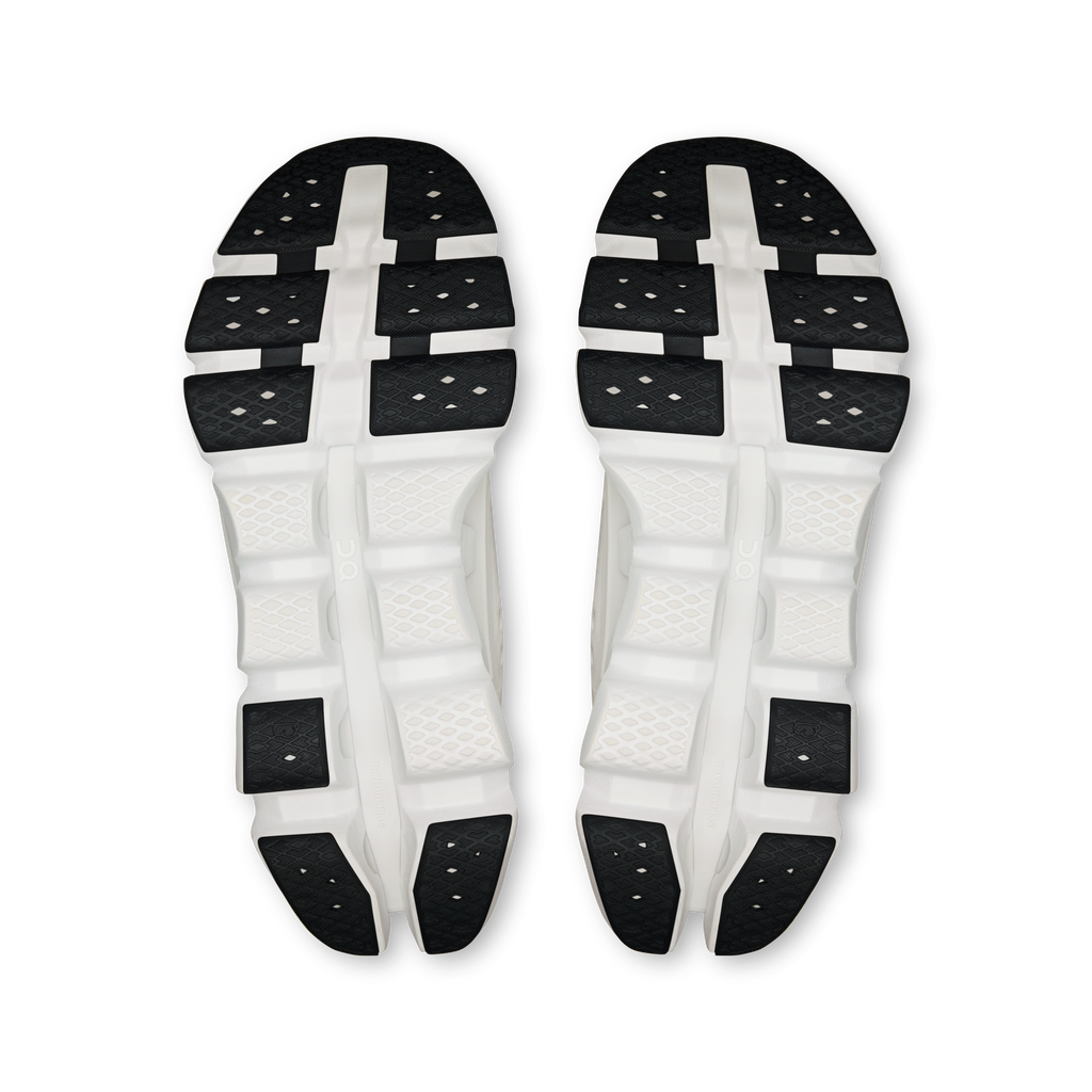 On women's Cloudswift Amp shoes, black-and-white treaded outsole view