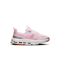 Kids' pink running shoes with velcro strap and cushioned white sole