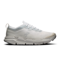 Men's running shoes in light gray and white, lace-up with Cloud-style midsole