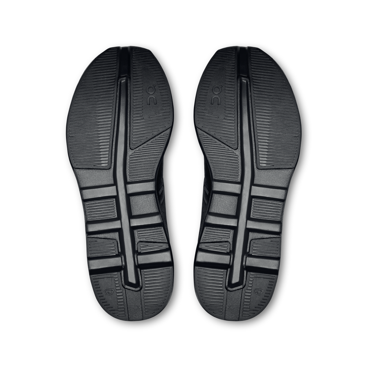 On women's Cloudzone outsole, dark rubber tread with segmented traction grooves