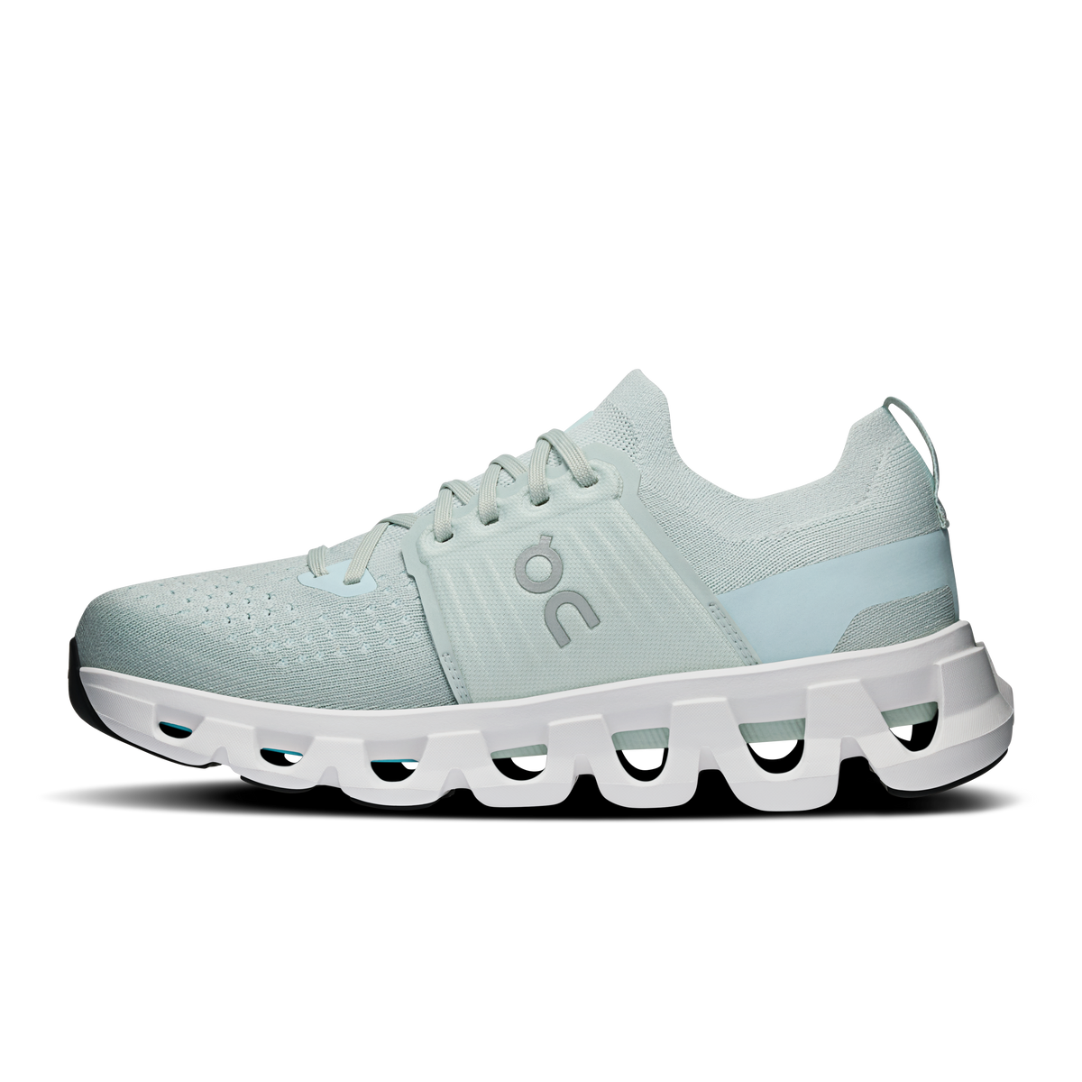 Light blue lace-up running shoe with white CloudTec sole and side On logo