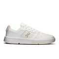 Men's white lace-up sneakers with On logo and light beige side panels