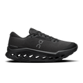 Black waterproof trail running shoes, lace-up with On logo and cushioned sole