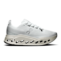On women’s white running shoes with lace-up front and CloudTec pod sole