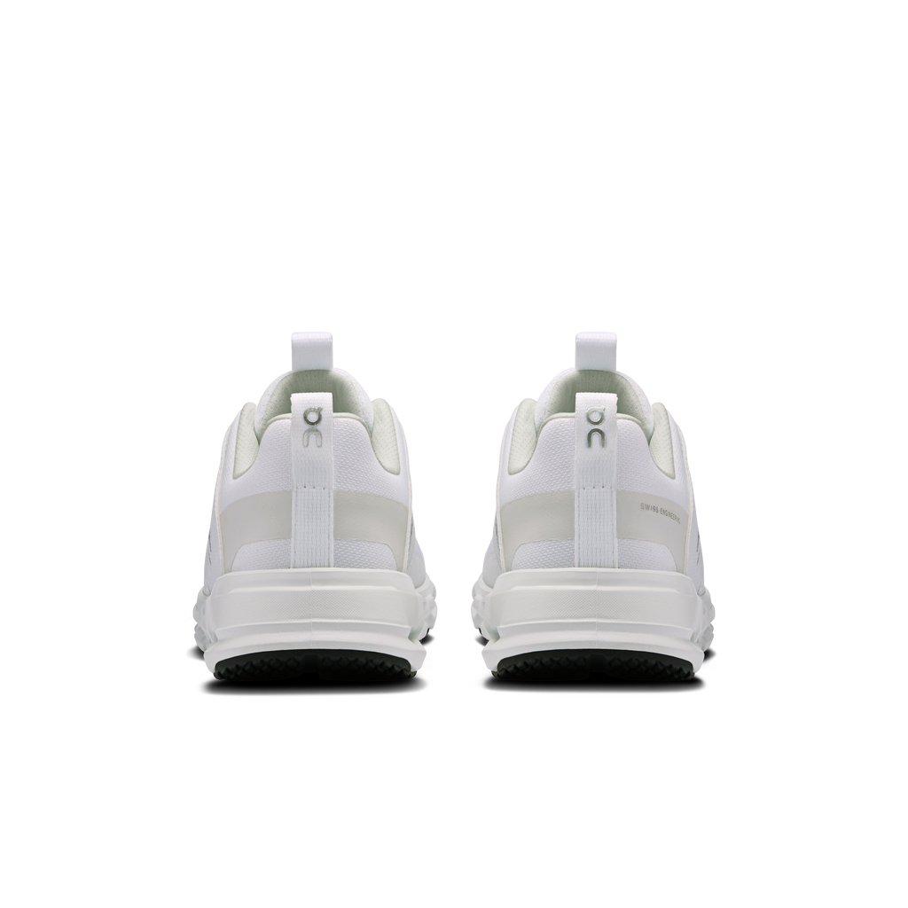 Kids' Cloudswift shoes rear view, white heel collar with cushioned midsole