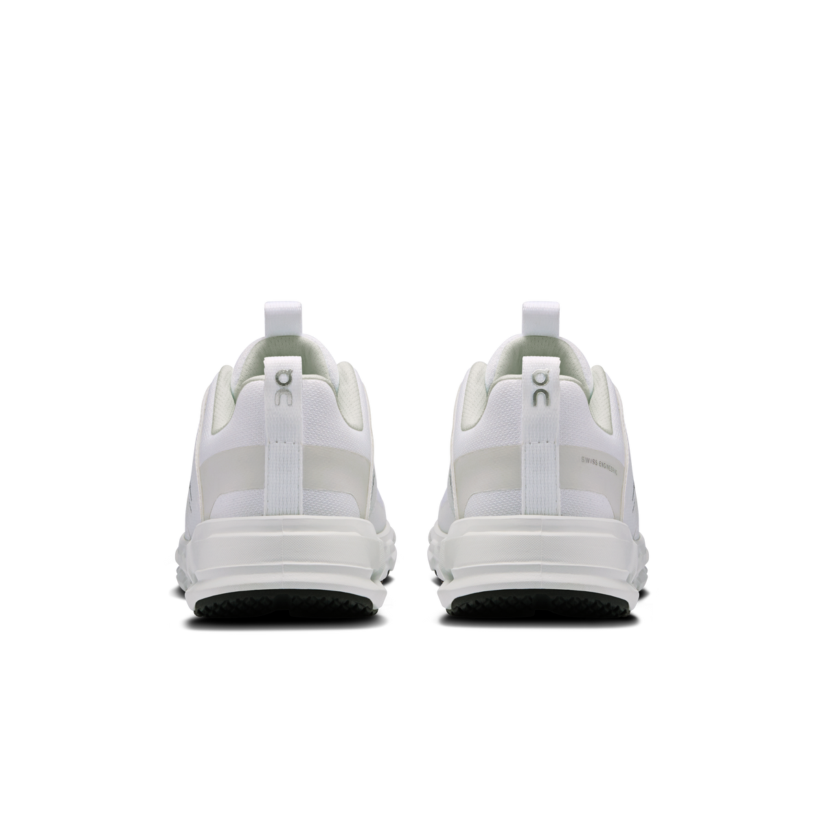 Kids' Cloudswift shoes rear view, white heel collar with cushioned midsole