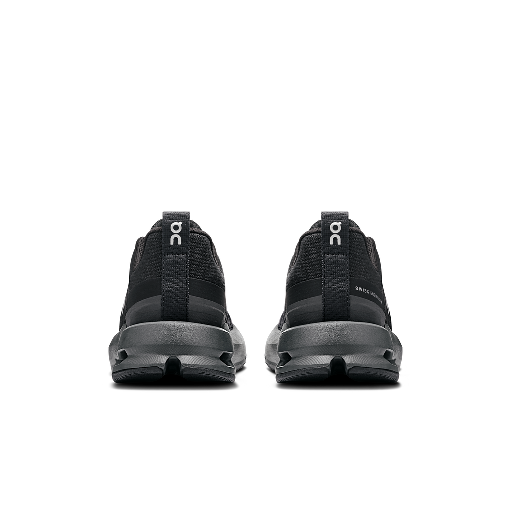 Kids' Cloudnova running shoes, back view with heel pull tab and On logo