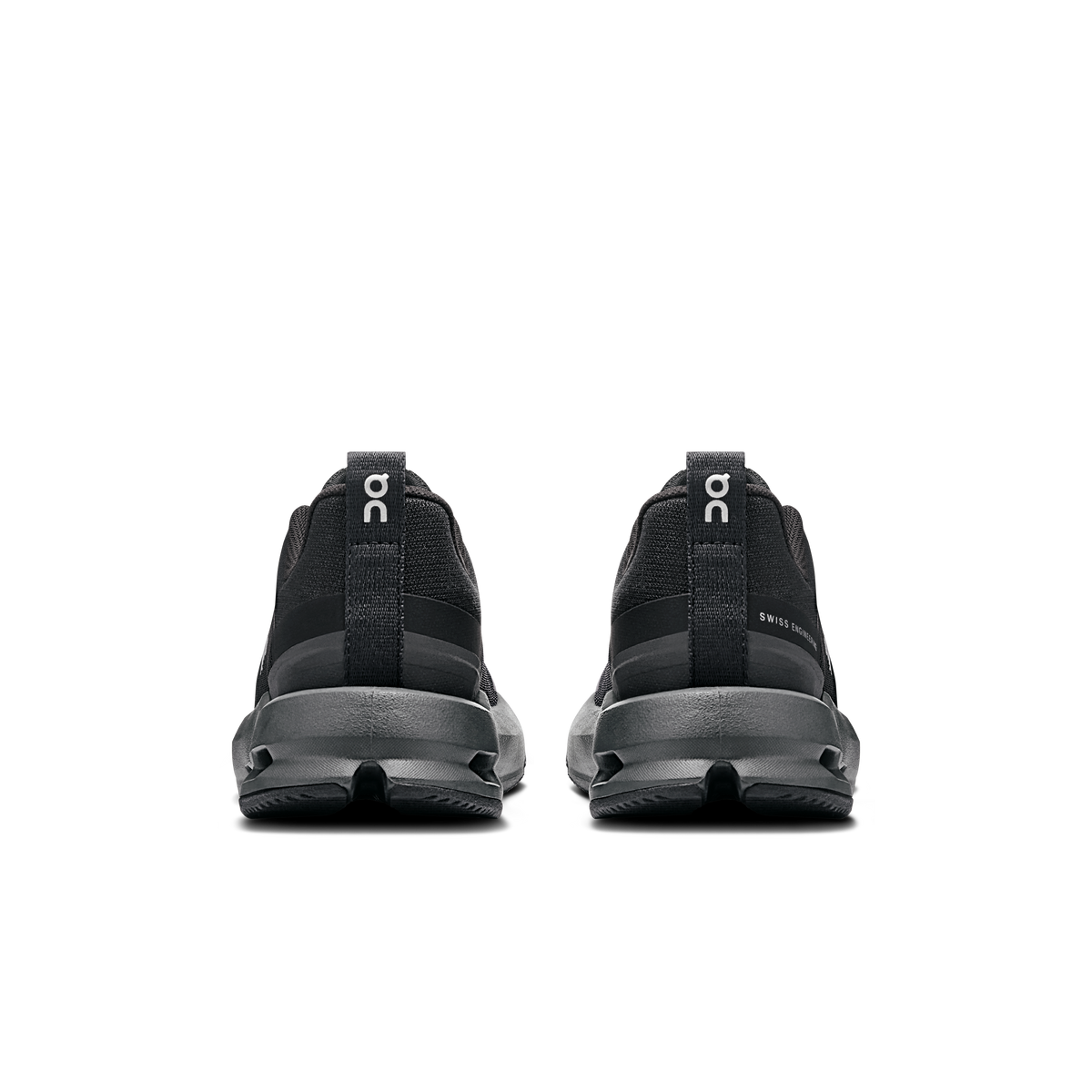 Kids' Cloudnova running shoes, back view with heel pull tab and On logo