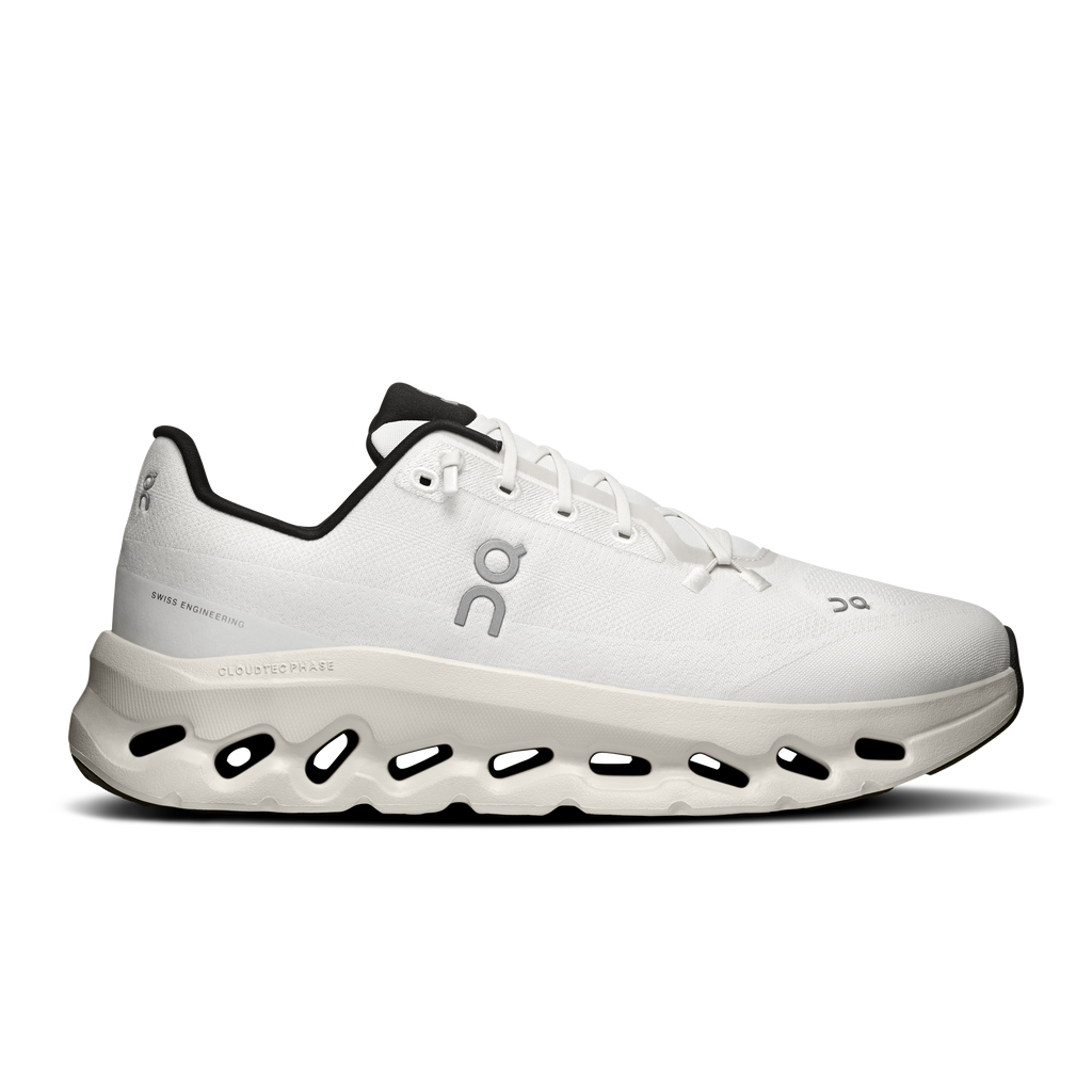 On Cloudtilt men's running shoes with pearl white upper and black accents