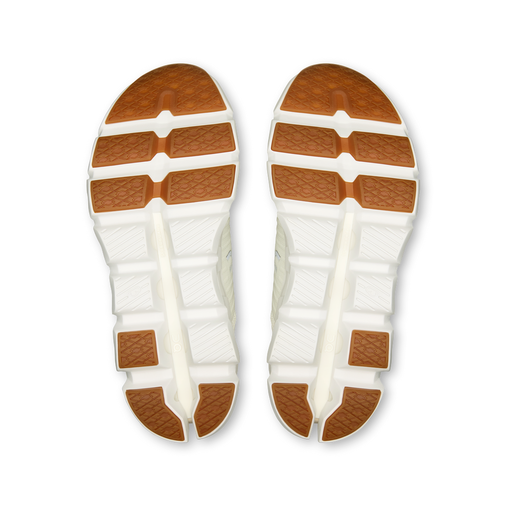 Women's Cloudswift 4 shoe outsoles with white traction and brown tread pods