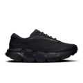 Black lace-up hiking shoes with mesh upper and Cloud-style cushioned sole