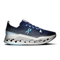 Men's running shoes in dark navy speckled knit with white cloud-cut sole