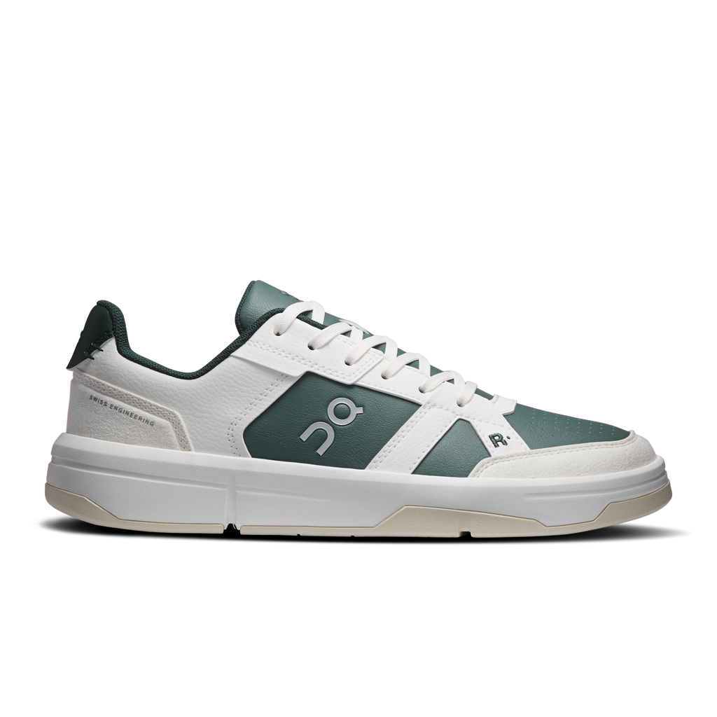 Women's ivory and olive low-top sneakers with lace-up and On logo detail