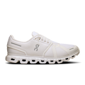 On Cloud 6 wide running shoes, white mesh upper, lace-up, CloudTec outsole