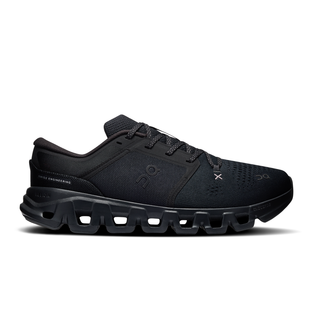 On Running Cloud X 5 men's black running shoes with lace-up mesh upper