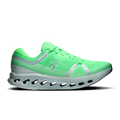 Men's green running shoes with silver side panels and black CloudTec sole pods