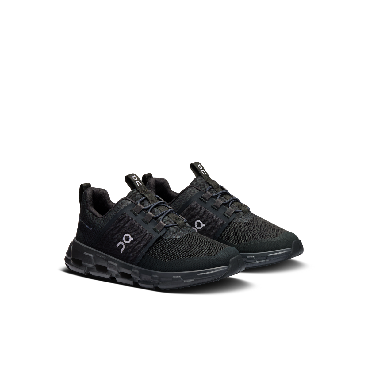 Kids' black Cloudswift style sneakers with dual straps and cushioned sole