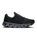Men's On Cloudswift 4 running shoes, black knit upper with lace-up.