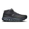 Men's waterproof mid hiking shoes by On, dark gray with lace-up and side straps