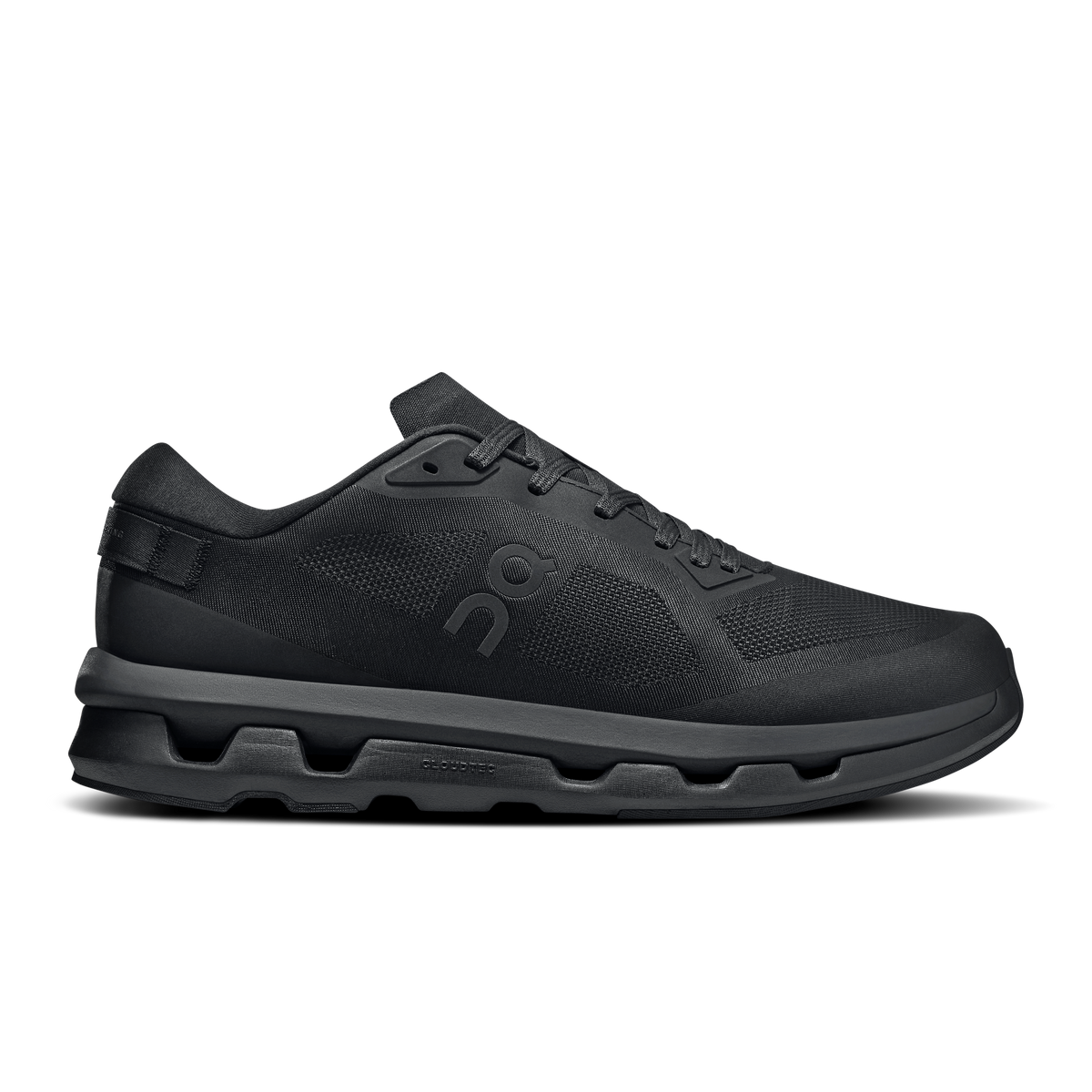 Men's On Cloudzone running shoes, black mesh upper with lace-up and logo