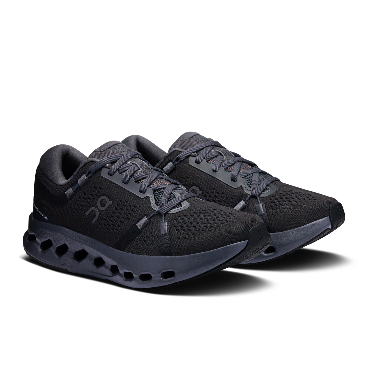 On Running Cloudsurfer 2 women's running shoes, black mesh upper with lace-up front
