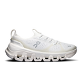 Women's ivory running shoes with white cloud-style sole, lace-up knit upper