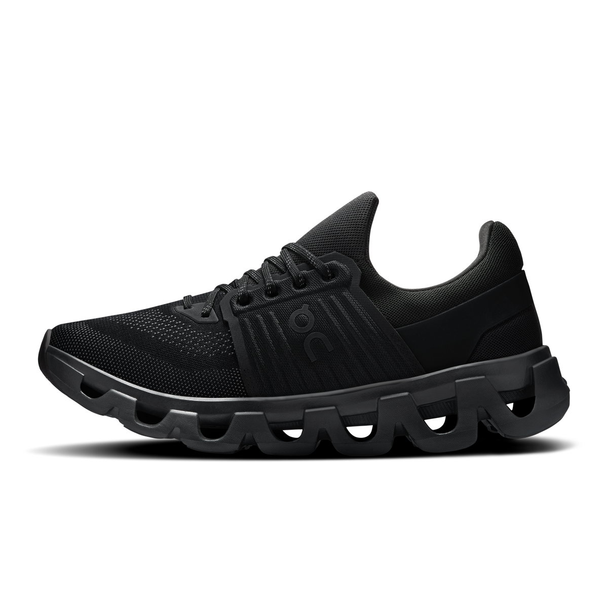 Men's On Cloudswift 4 running shoes, black mesh upper and molded heel support