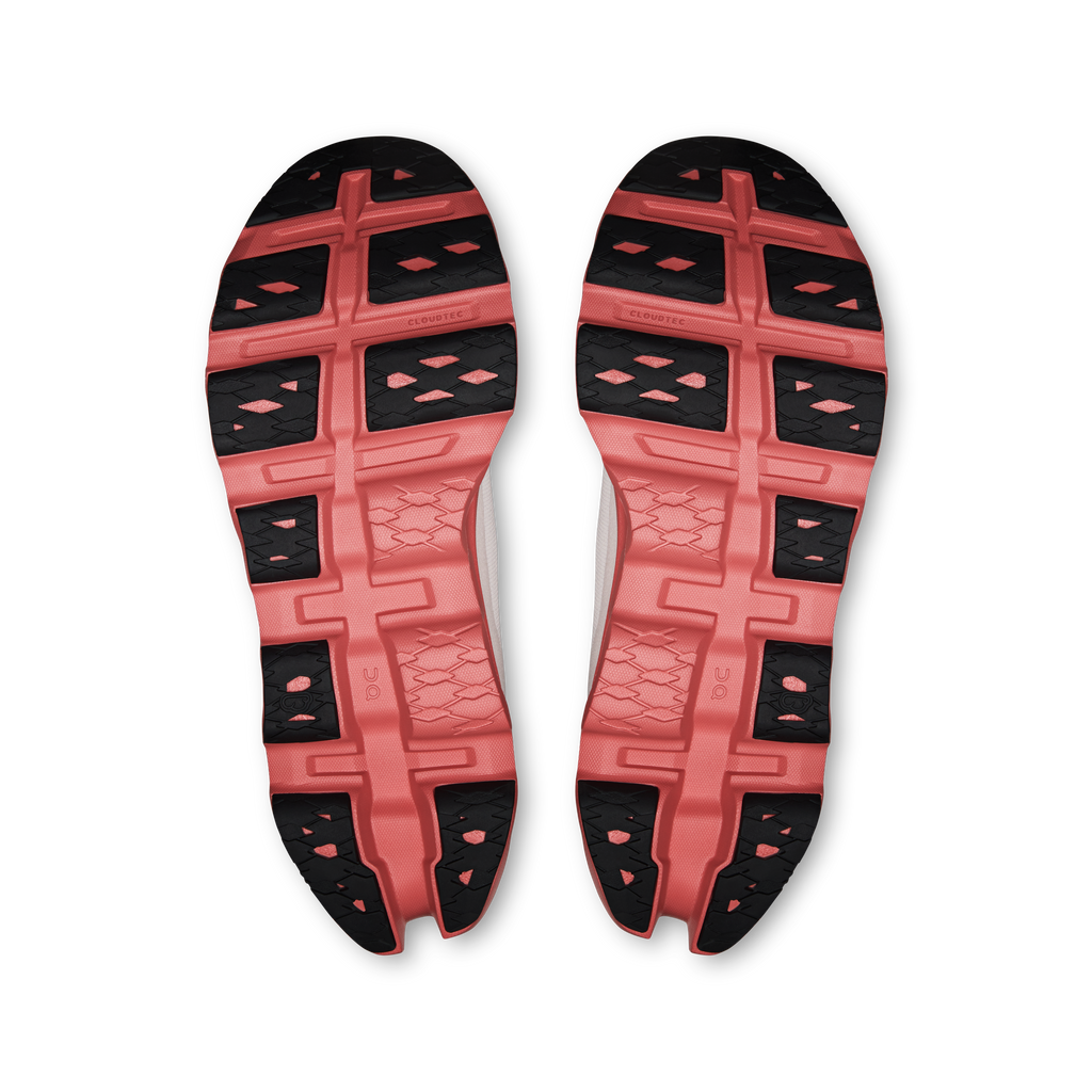 On Cloudmonster 3 men’s running shoe outsole, red tread pattern on bottom