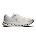 Ivory women's running shoes with lavender stripe and perforated upper