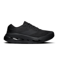 Men's black running shoes, mesh upper, lace-up, Cloud-style cushioned midsole