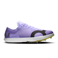 Men's running shoes in light purple with black logo and yellow traction sole