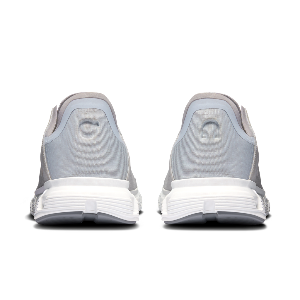 Women's white running shoes from heel, padded collar and Cloud-style midsole
