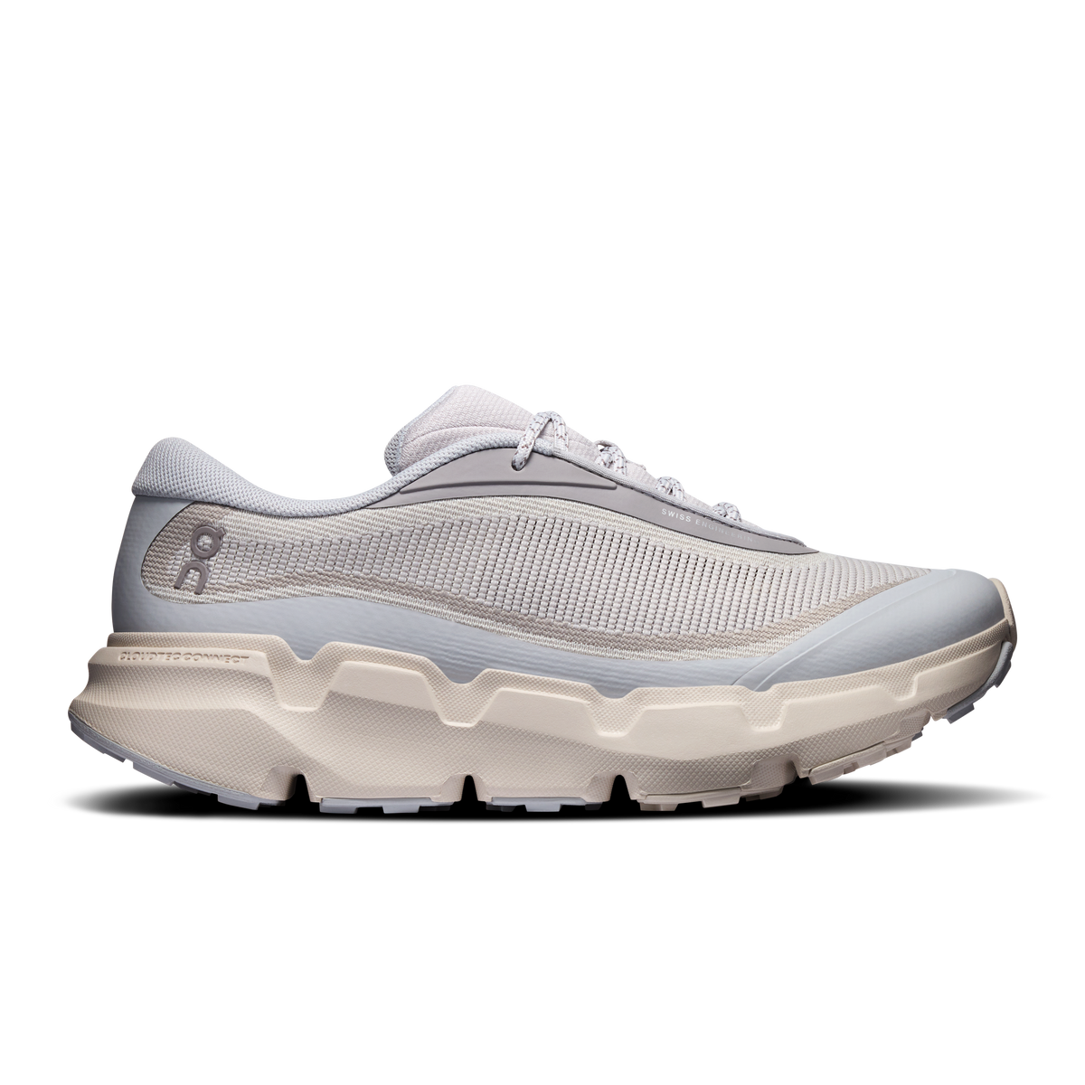 On Cloudsoma Hike shoes for women, mesh upper, lace-up in glacier and pearl.