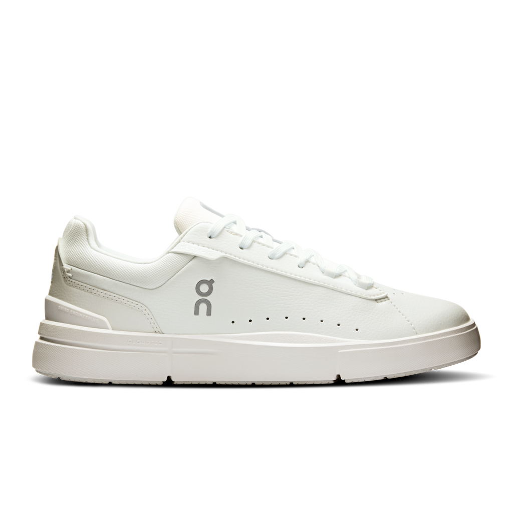 Women's On Running Roger Advantage low-top shoes, white leather, lace-up