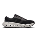 Men's black running shoe with white cloud-foam sole and lace-up upper