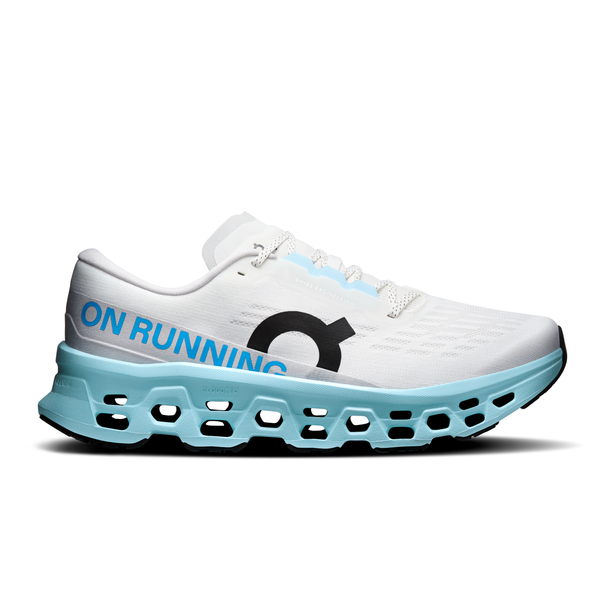 Men's Cloudmonster 3 running shoes in ivory with light blue cloud-sole