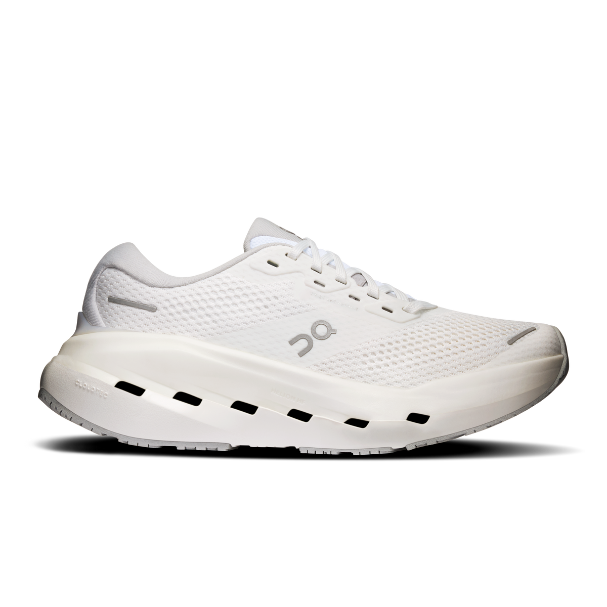 Women's running shoes, white mesh upper with cushioned CloudTec sole