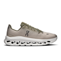 Men's Cloudtilt running shoes in tan knit with olive accents and CloudTec sole
