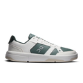 Men's low-top sneakers in ivory with olive panels and lace-up closure