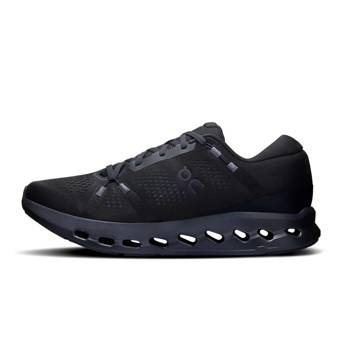Men's On Cloudsurfer 2 running shoes, black upper with perforations and CloudTec sole