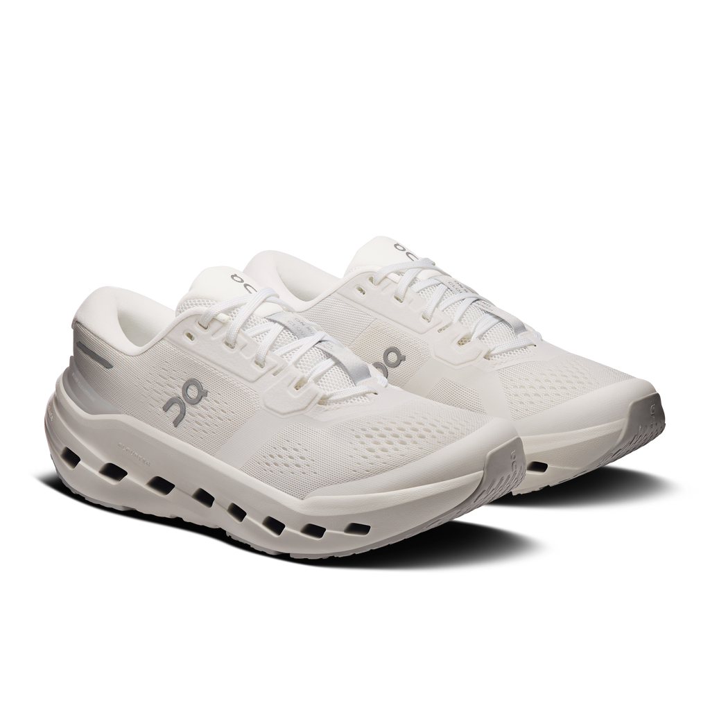 On Cloudrunner 3 wide running shoes, white lace-up upper with cloud sole