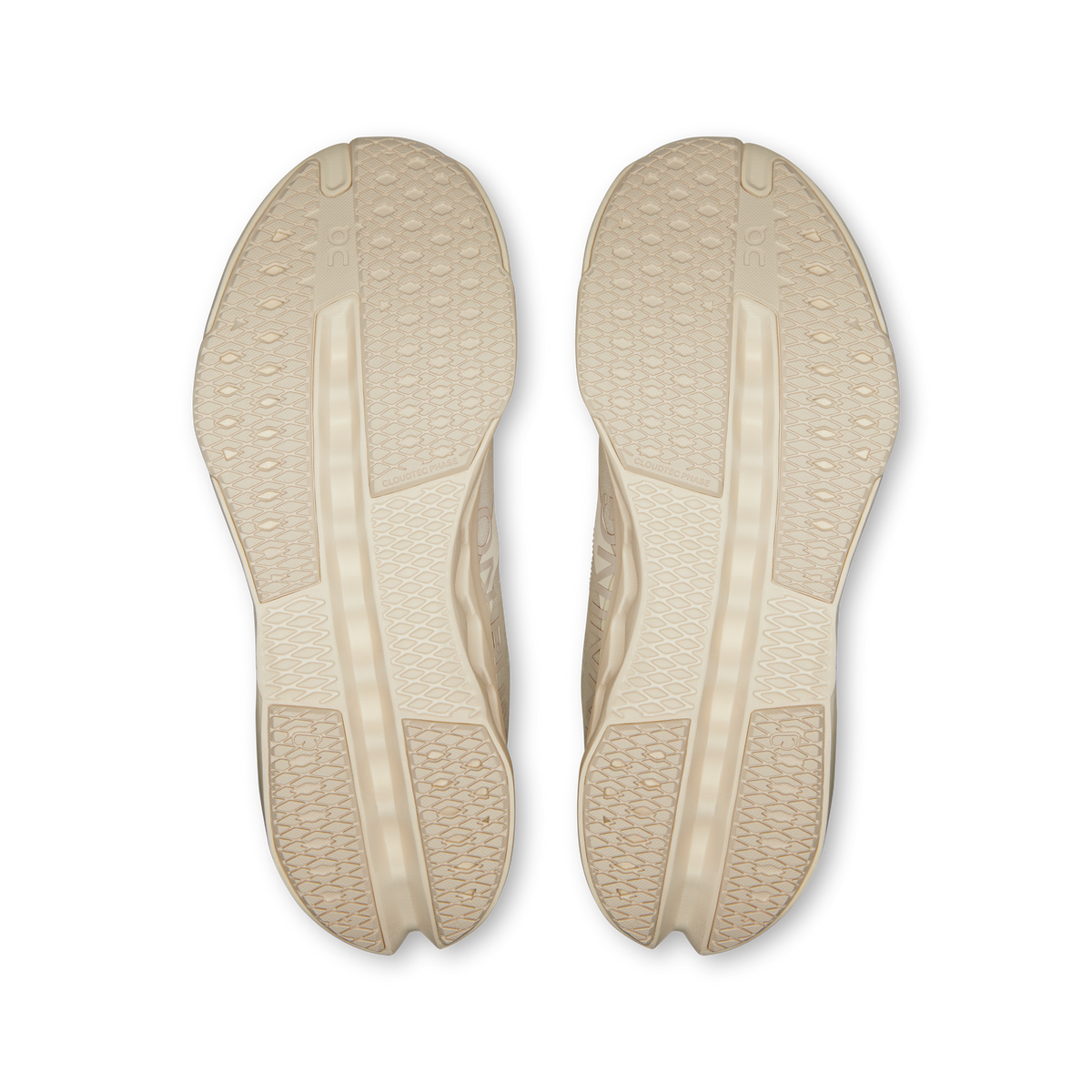Women's running shoes soles, patterned rubber outsole in light beige